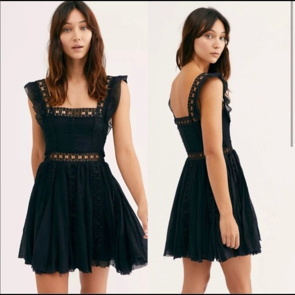 Free People Verona Dress Black